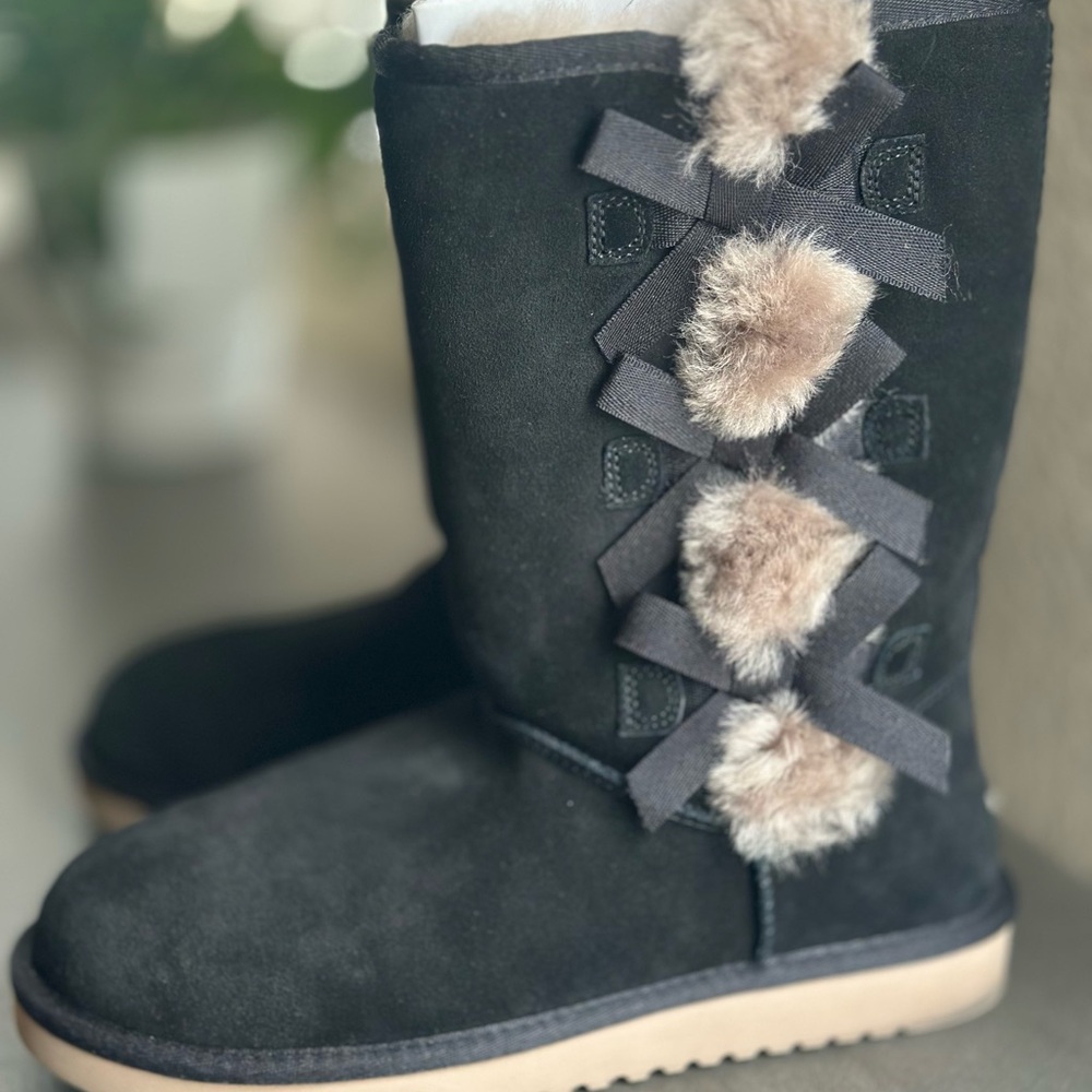Koolaburra Black Winter Boots with Tan Sole